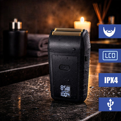 Aparat Electric de Ras Barba idealSTORE cu 3 Capete Rotative, Afisaj LED, Reincarcabil USB