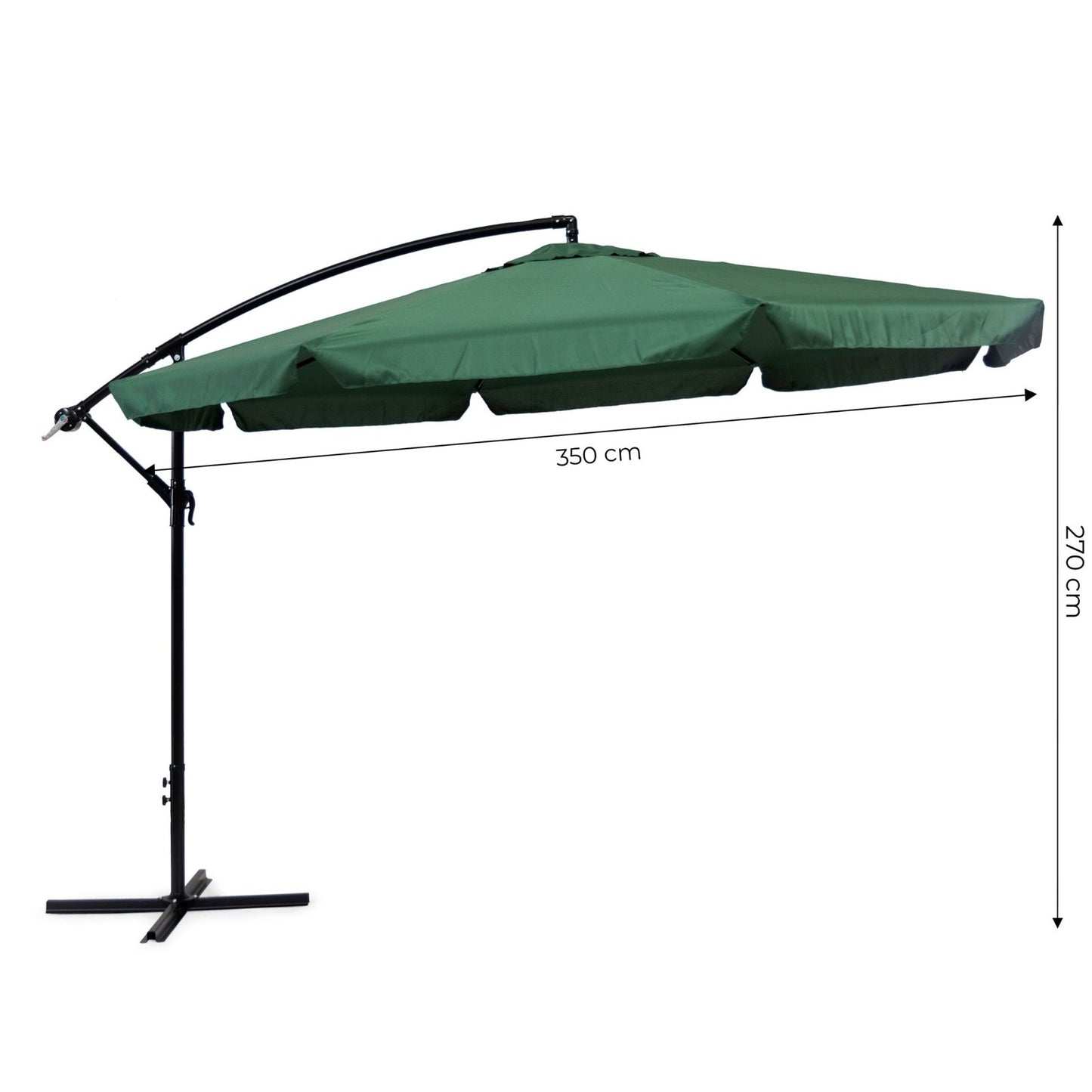 Umbrela de gradina si terasa reglabila idealSTORE, Dimensiuni 3,5m, Structura metalica, 8 Spite