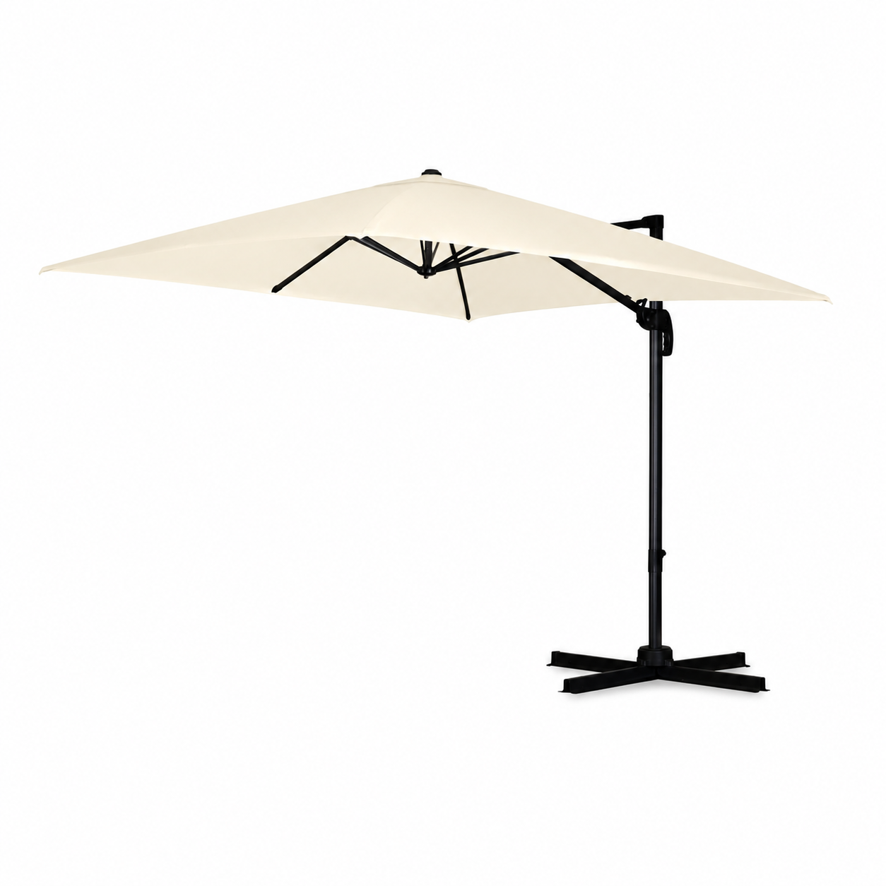 Umbrela de Gradina Pliabila 420 cm cu Rotire 360°, Protectie UV si Husa Inclusa