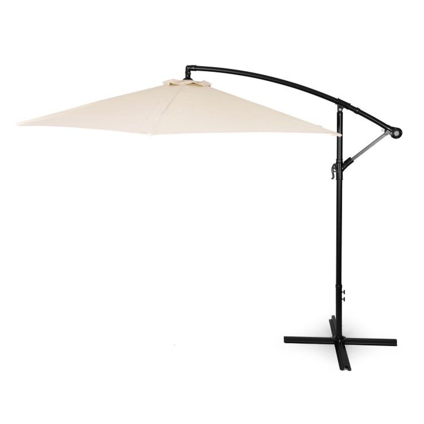 Umbrela de Gradina idealSTORE BeigeGarden, Deschidere 300 cm, Pliabila, Cadru Solid, Rezistenta Sporita (UV50+)