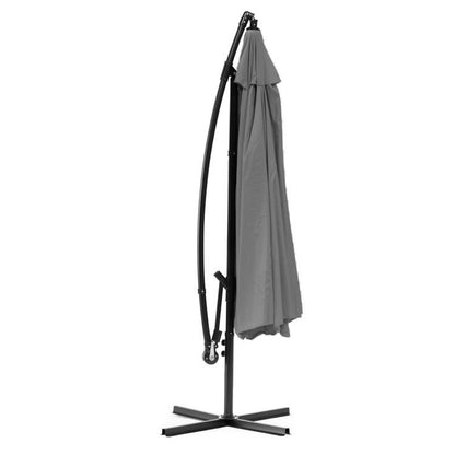 Umbrela de Gradina idealSTORE GreyGarden, Deschidere 300 cm, Pliabila, Cadru Solid, Rezistenta Sporita (UV50+)