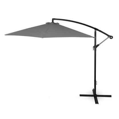 Umbrela de Gradina idealSTORE GreyGarden, Deschidere 300 cm, Pliabila, Cadru Solid, Rezistenta Sporita (UV50+)