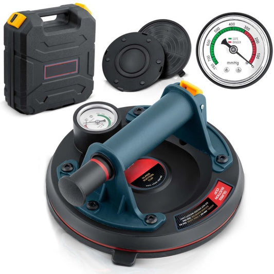 Ventuza cu Placa Vidata idealSTORE, Forta de Ridicare Pana la 200KG, Manometru Incorporat, Diametru Disc 200MM