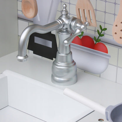 Bucatarie multifunctionala pentru copii, din lemn alb