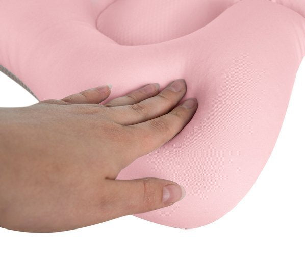 Cada pliabila cu termometru incorporat si perna roz, PP/TPE, 80/50/20 cm