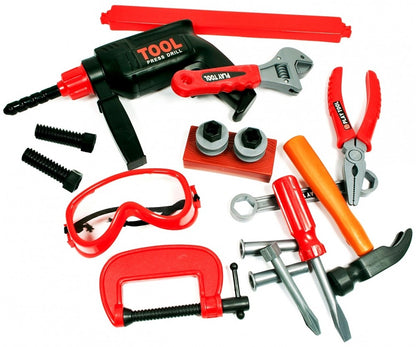 Set pentru copii, trusa cu unelte si cutie pentru depozitare, Tool Box 22 elemente