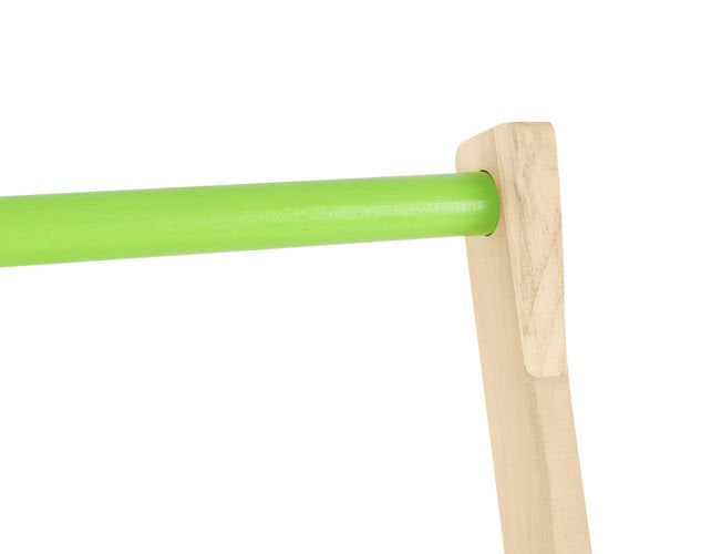 Antepremergator educativ din lemn pentru copii si carucior pentru cuburi 20 piese, Verde