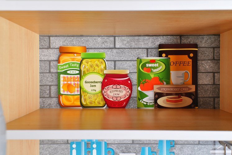 Set bucatarie completa interactiva din lemn pentru copii, inaltime 80 cm, chiuveta, plita, cuptor, dulap si multiple accesorii de calitate din lemn, Bej / Lemn Natur