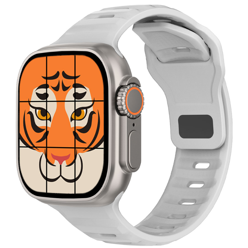 Ceas Smartwatch si Bratara, Fitness, 2' SUPER RETINA, Apel, Notificari Apeluri/Sms/Social Media, Monitorizare sanatate, somnului, ritm cardiac, temperatura corpului, Control TikTok, Limba Romana, Curea din silicon, Argintiu