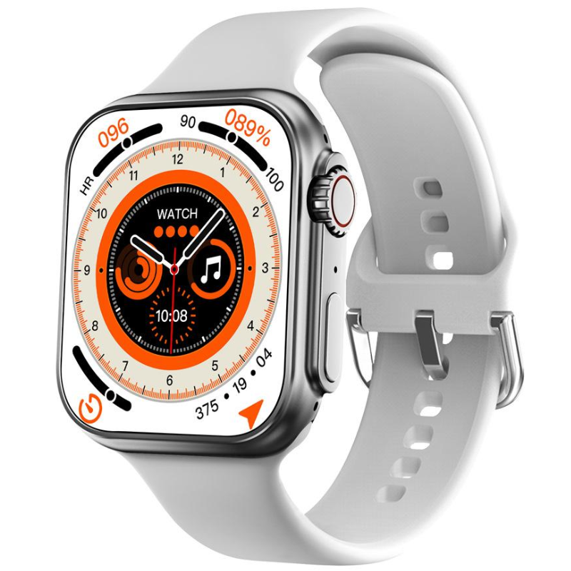 Ceas Smartwatch si Bratara, Fitness, 2' SUPER RETINA, Apel, Notificari Apeluri/Sms/Social Media, Monitorizare sanatate, somnului, ritm cardiac, temperatura corpului, Control TikTok, Limba Romana, Curea din silicon, Argintiu