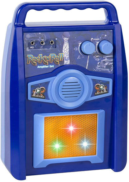 Set chitara, amplificator si microfon, Zola, functie On-Off, albastra